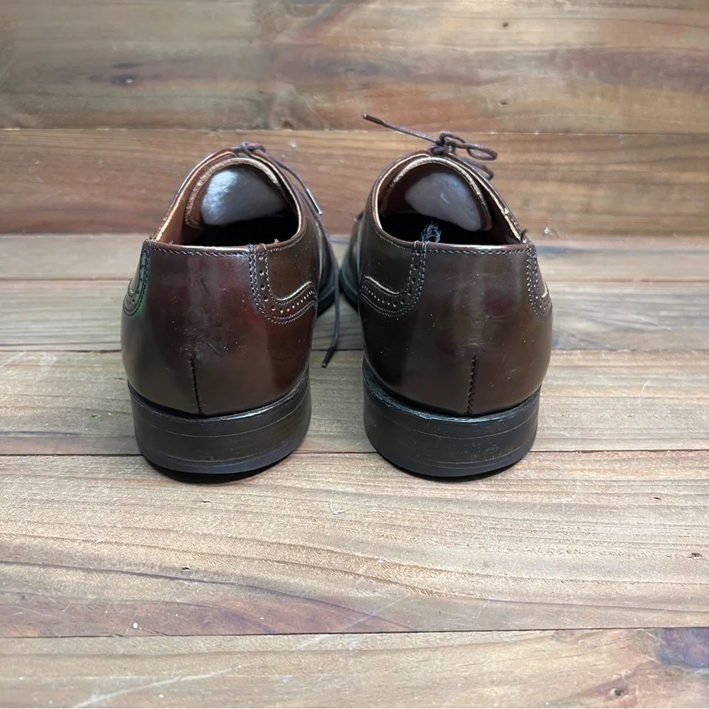 Vintage Hanover Dress Shoes Men's 7.5 D Oxford Wingtip Brown Leather Classic USA
